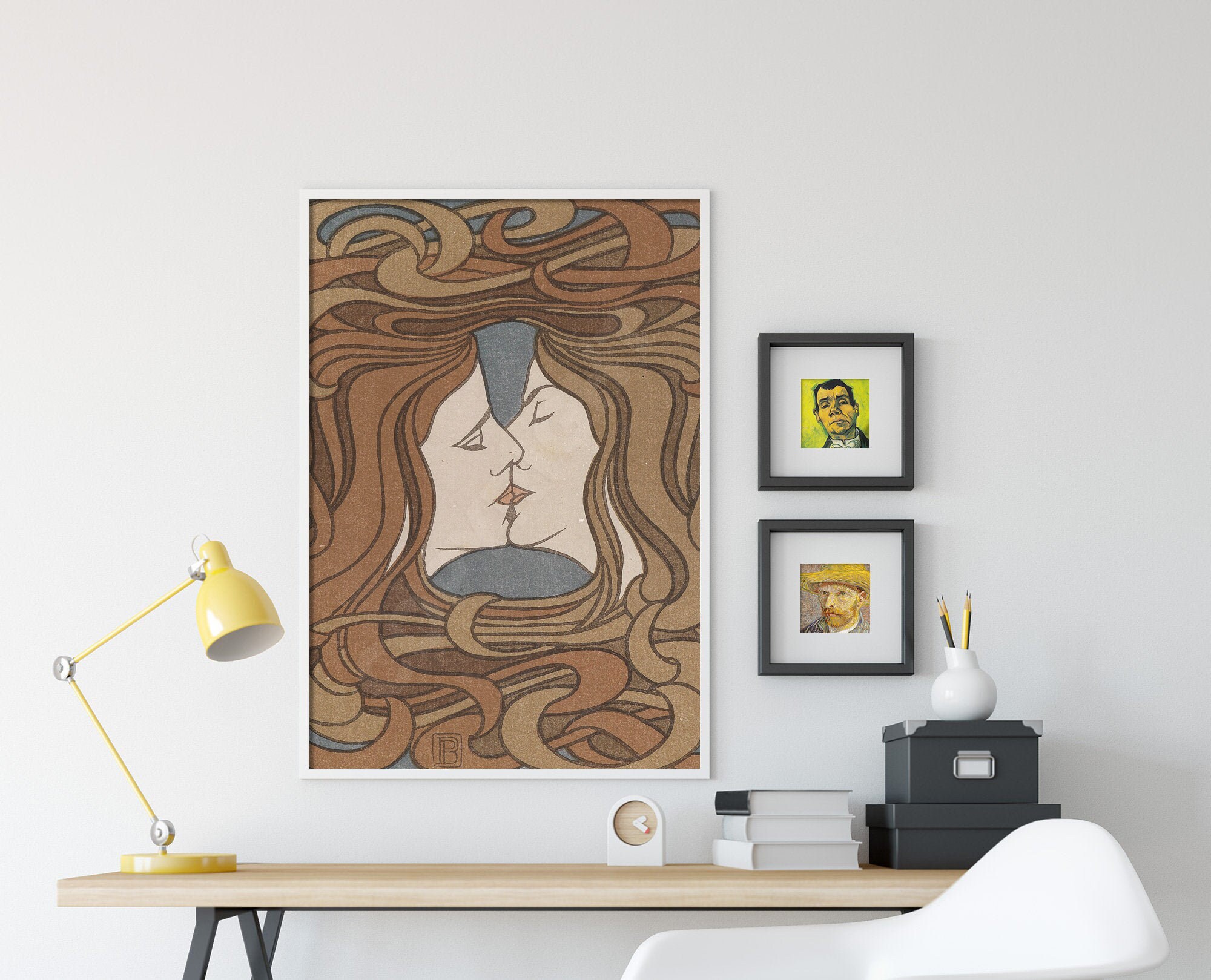 Peter behrens the kiss classic painting photo poster print art gift jugendstil s psychedelic art psychedelia print free love