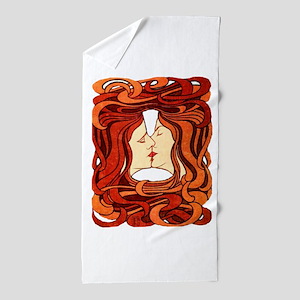 Lesbian kiss beach towels
