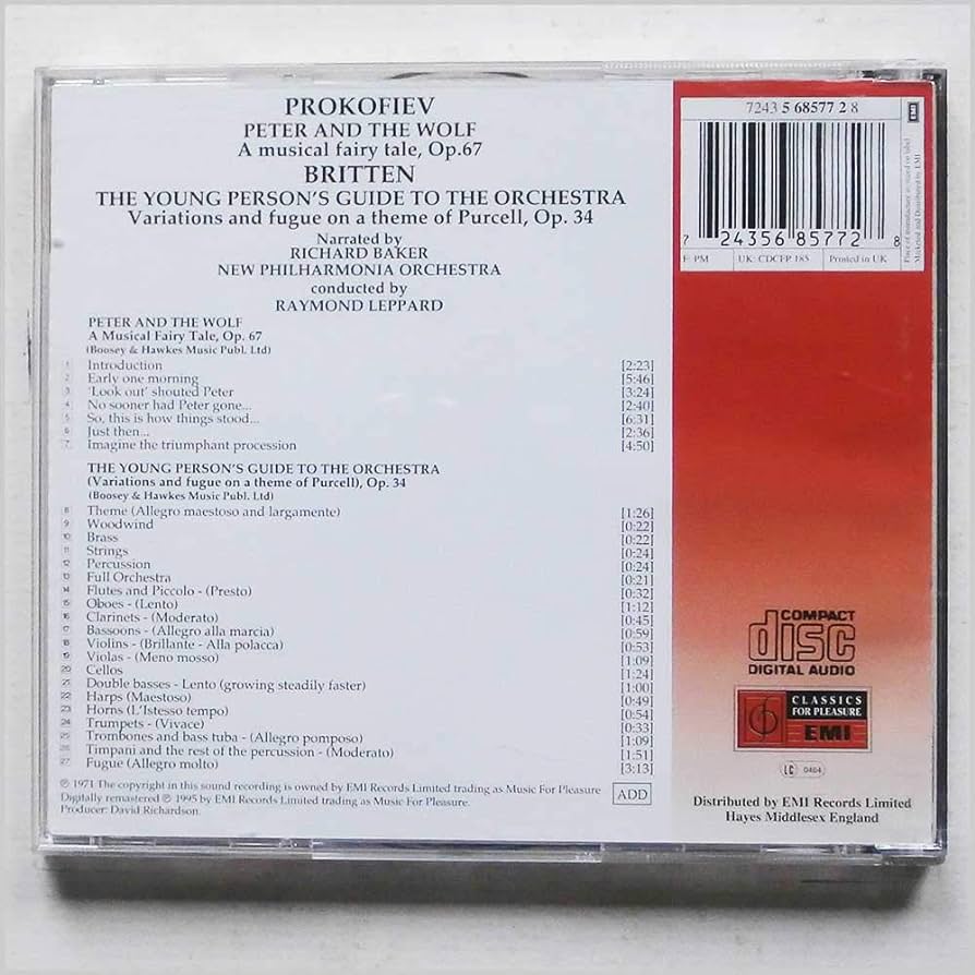 Prokofiev peter and the wolf britten the young persons guide to the orchestra cds vinyl