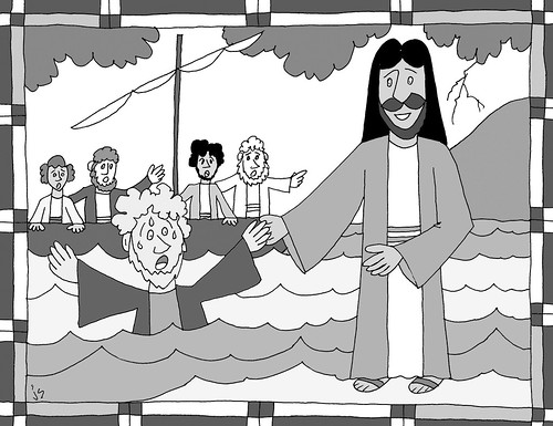 Jesus saves peter coloring page â stushie art