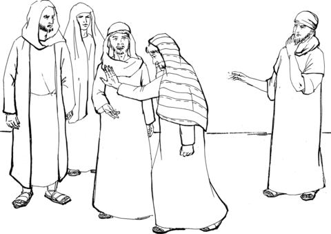 Peter denies jesus the third time coloring page free printable coloring pages