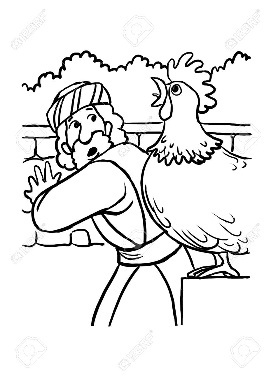 Peter and the rooster crowing stock photo picture and royalty free image image