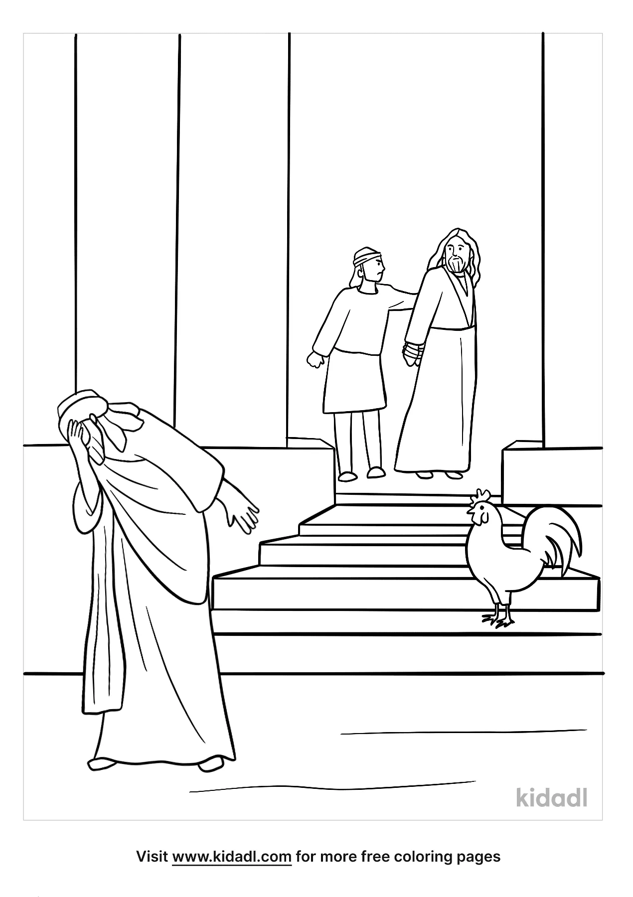 Free peter denies jesus coloring page coloring page printables