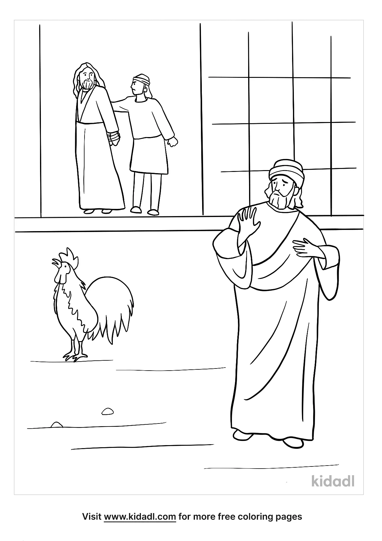 Free peter denies jesus coloring page coloring page printables