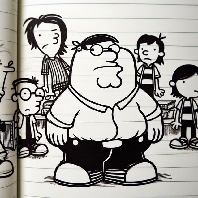 Ai generated peter griffin in doawk art style rlodeddiper