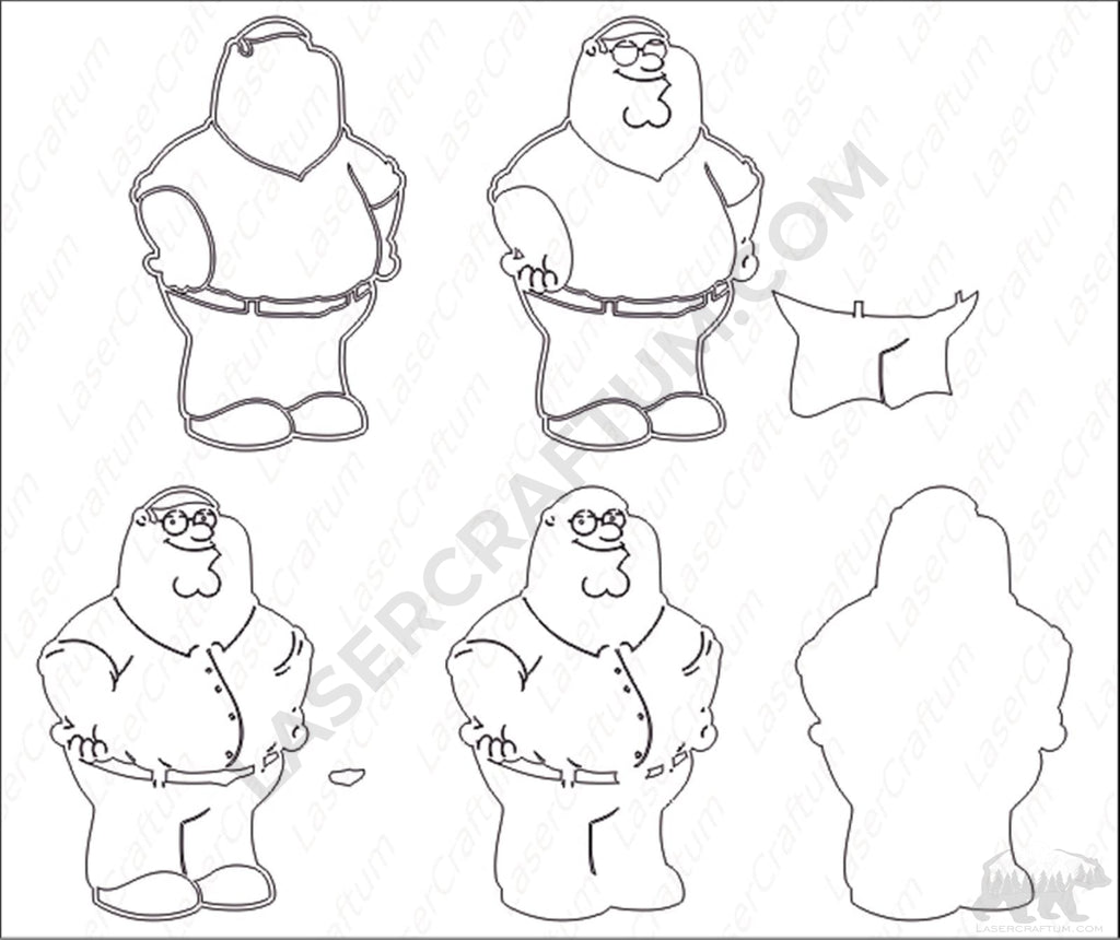 Peter griffin layered design for cutting