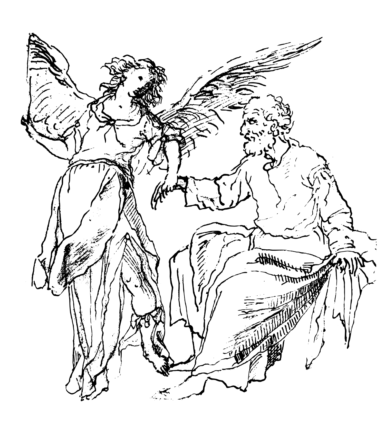 Angel leading saint peter out of prison th century