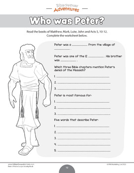 Bible miracles peters prison escape activity book tpt