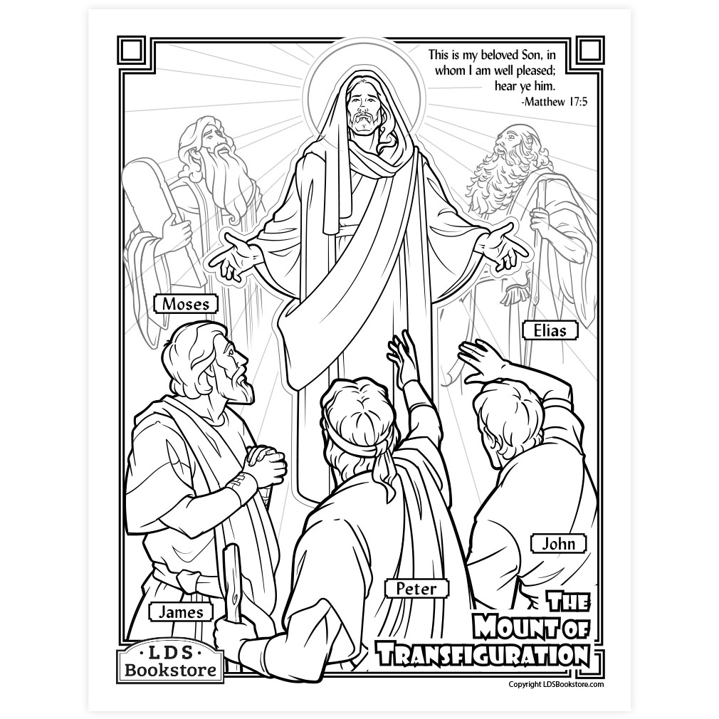 The mount of transfiguration coloring page