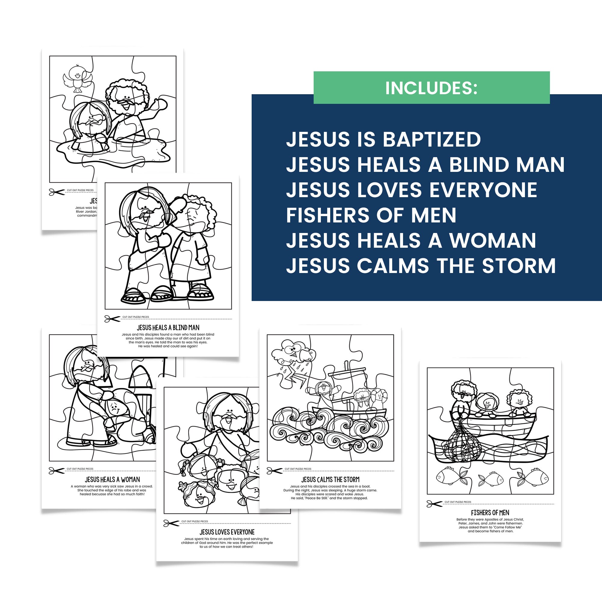 New testament puzzles bible game for kids stories of jesus kids bible study new testament activity printable bible game primary lesson