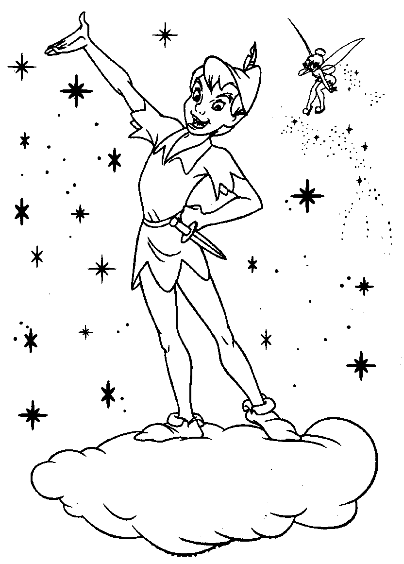 Free peter pan drawing to print and color