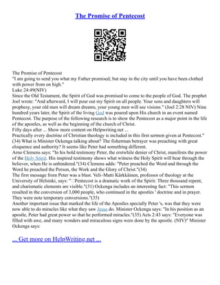 The promise of pentecost pdf