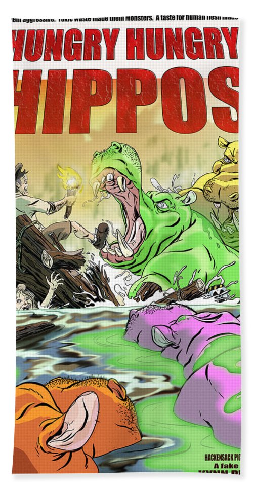 Hungry hungry hippos beach towel by kynn peterkin