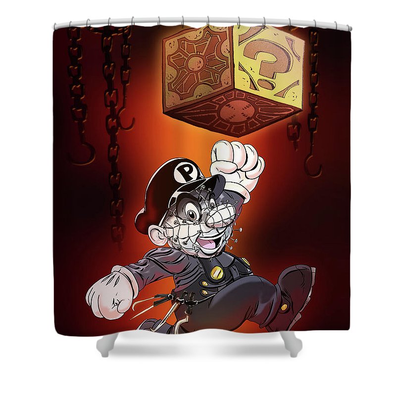 Super pinhead bros shower curtain by kynn peterkin