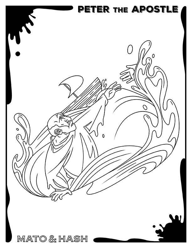 Free bible character coloring page printouts