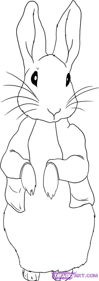 Template for games peter rabbit coloring pages simple line drawings