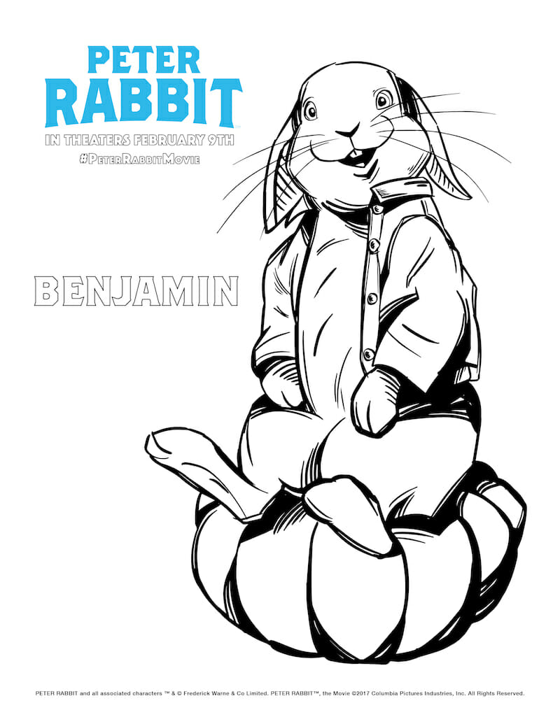Looking for a mischievous but fun adventure check out james corden as âpeter rabbitâ on february th download character coloring pages animatededy peterrabbitmovie rcr news media