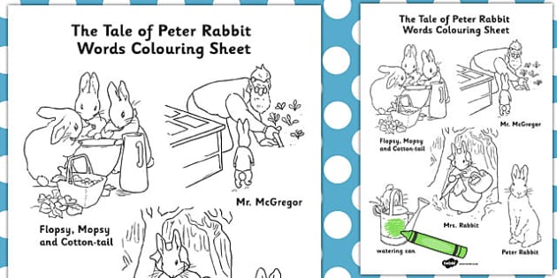 Peter rabbit louring pages resource