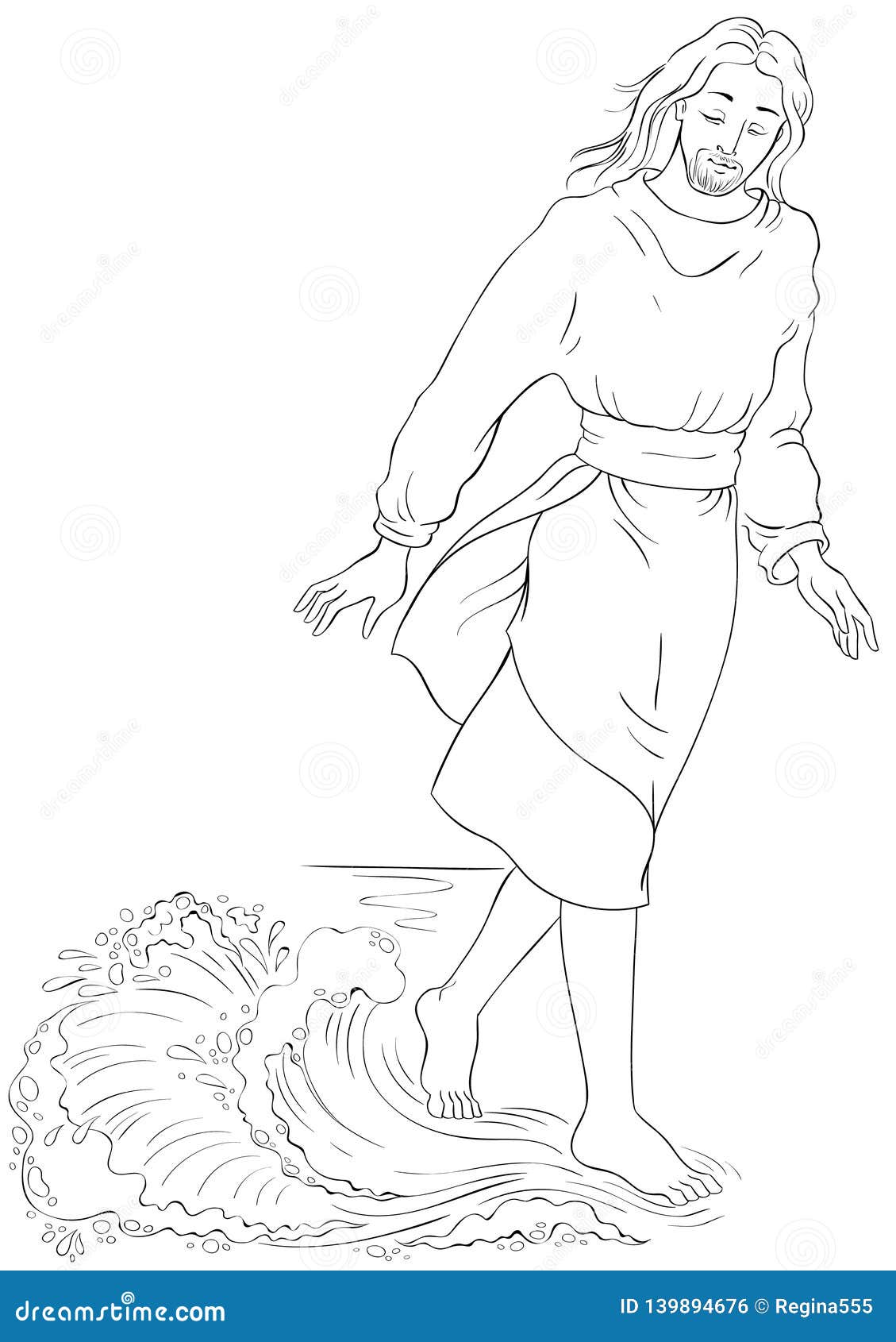Jesus walking water stock illustrations â jesus walking water stock illustrations vectors clipart