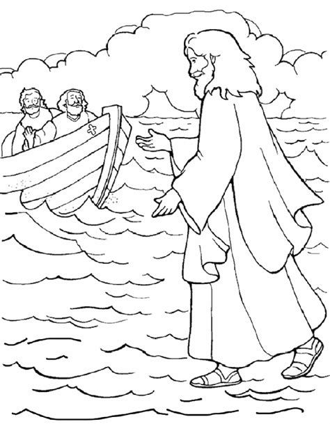 Peter walks on water louring pages