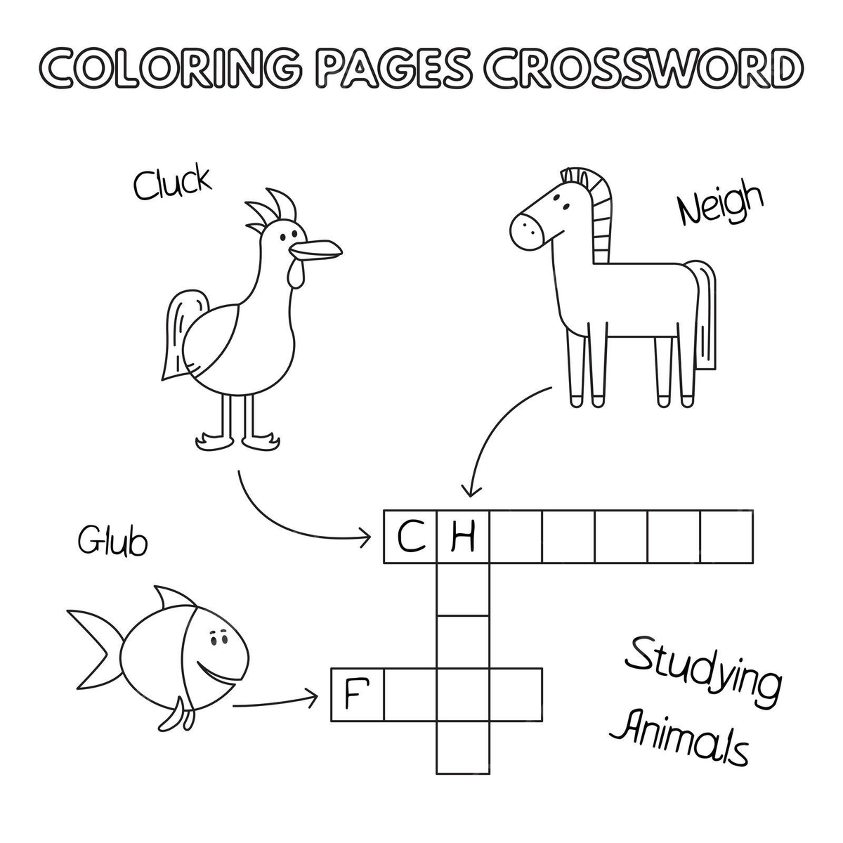 Funny animals coloring book crossword line game preschool vector line game preschool png and vector with transparent background for free download