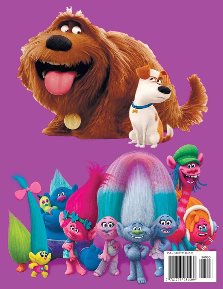 Secret life of pets and trolls coloring book in coloring book for kids and adults activity book great starter book for children with fun easy and relaxing coloring pages