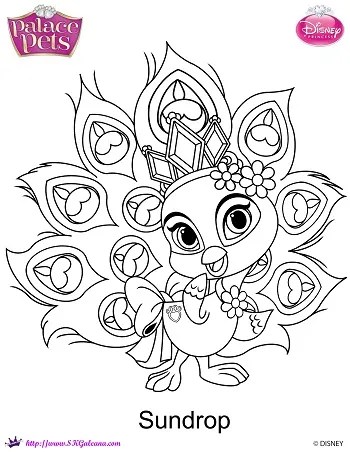 Free princess palace pets sundrop coloring page â