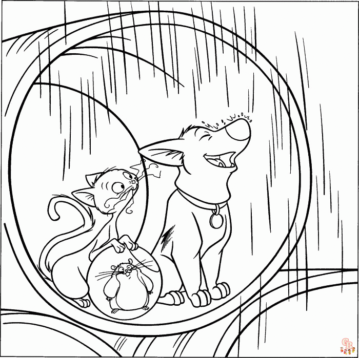 Enjoy fun time with bolts cute gang coloring pages
