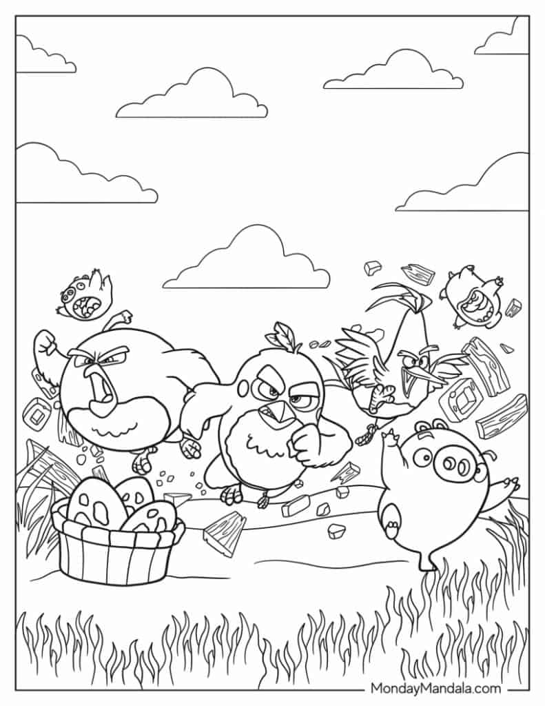 Angry birds coloring pages free pdf printables