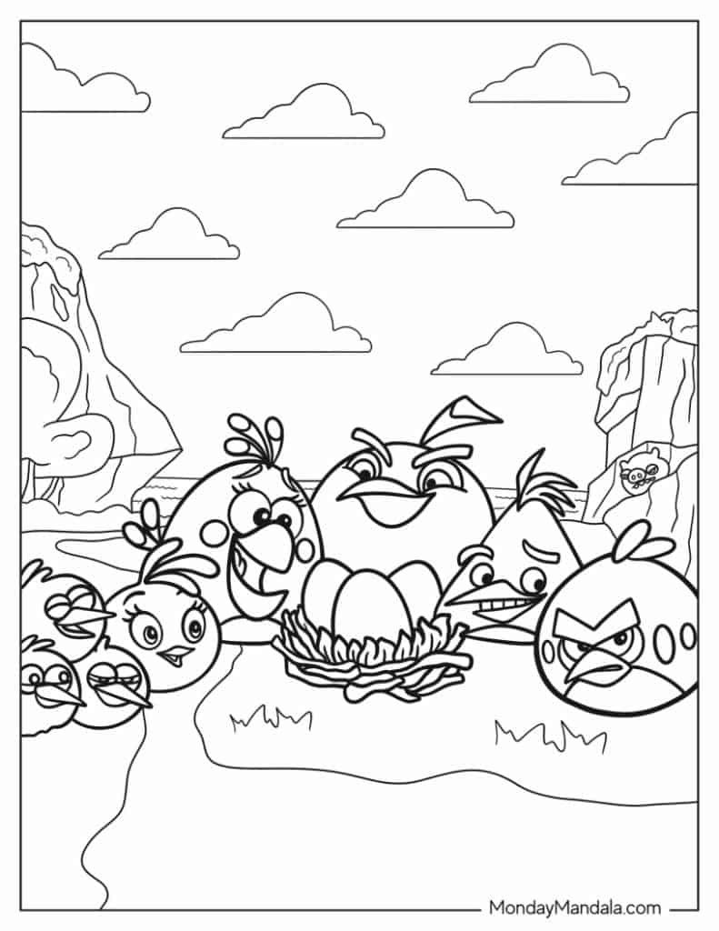 Angry birds coloring pages free pdf printables