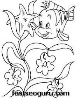 Printable flounder the little mermaid coloring pages for girls kids printable coloring pages mermaid coloring pages ariel coloring pages