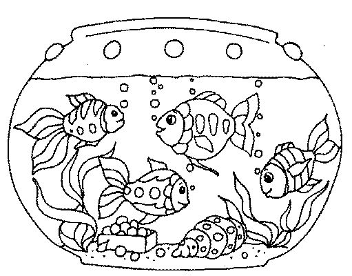 Pecera fish coloring page fish tank drawing coloring pages