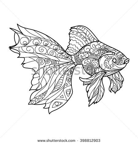 Gold fish coloring book adults vector stock vector royalty free shutterstock pãginas de colorir animais pãginas pa colorir pa adultos desenhos pa colorir mandalas