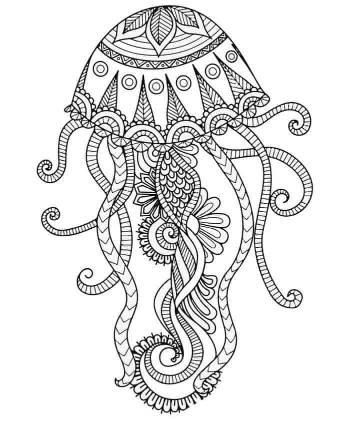 Jellyfish coloring pages for adults animal coloring pages abstract coloring pages paisley coloring pages