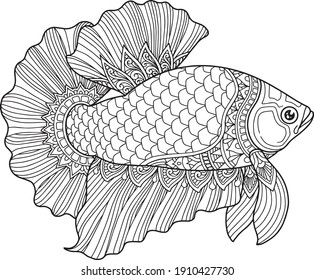 Thousand coloring page fish royalty