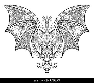 Pãgina de libro de color vectorial para adultos pec con patrãn detallado aislados sobre fondo blanco diseão de mandalas diseão de lãneas de arte imagen vector de stock