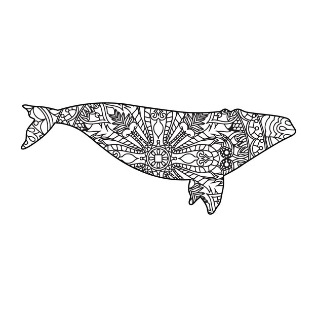 Mandala pez para colorear fondo transparente diseão de mandalas y diseão de impriãn vector premium