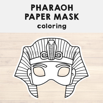 Pharaoh paper mask printable ancient egypt coloring craft activity costume