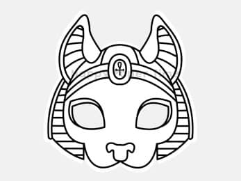 Bastet mask egypt printable paper template