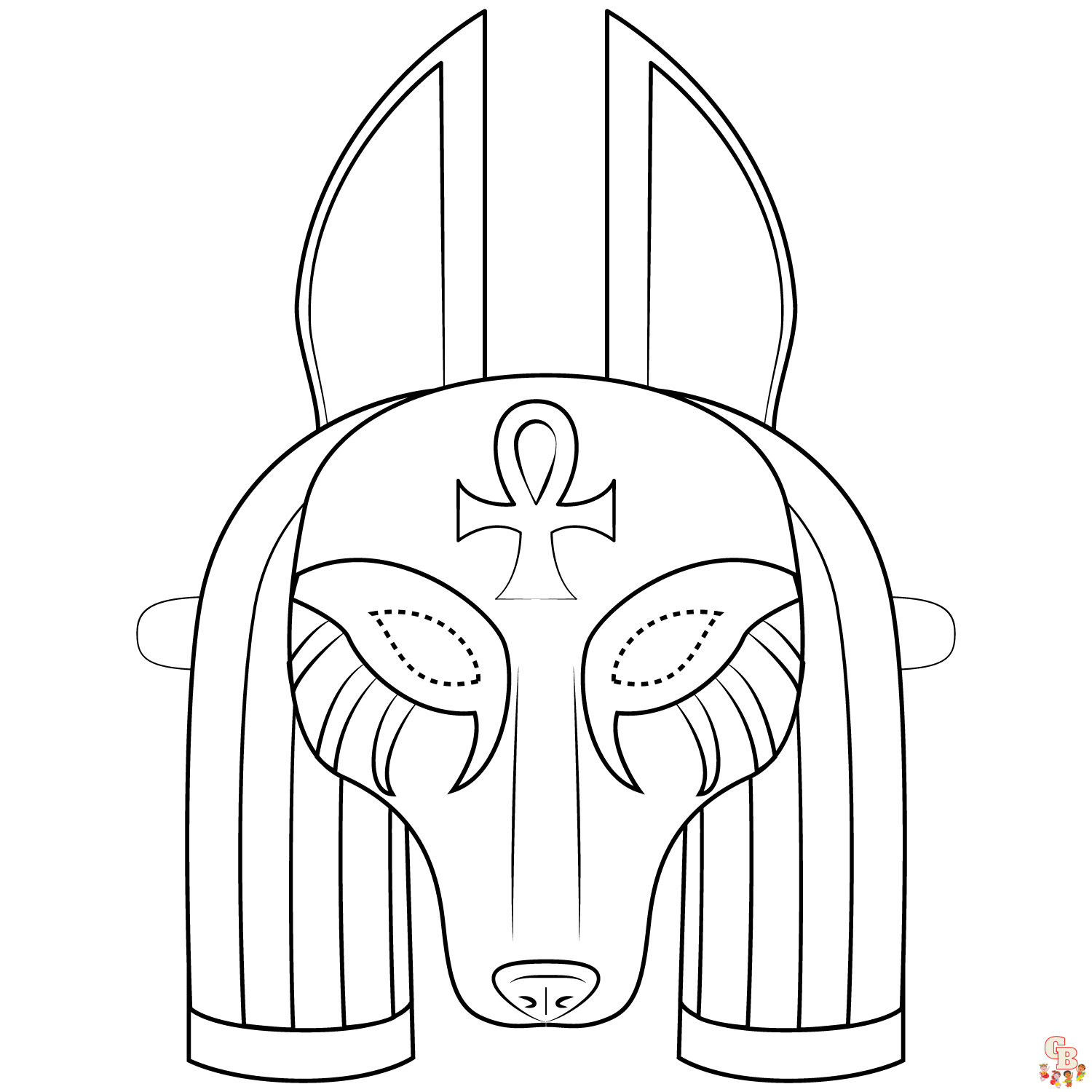 Egyptian masks coloring pages