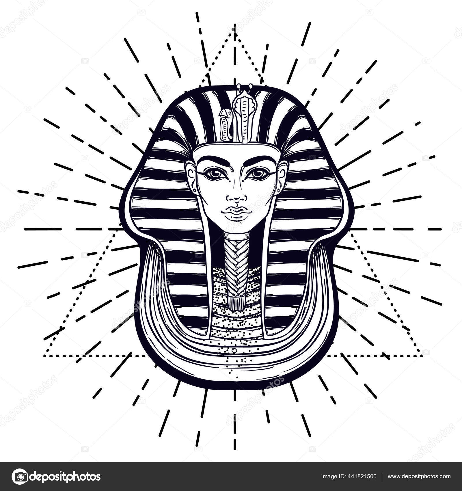 King tutankhamun mask ancient egyptian pharaoh hand