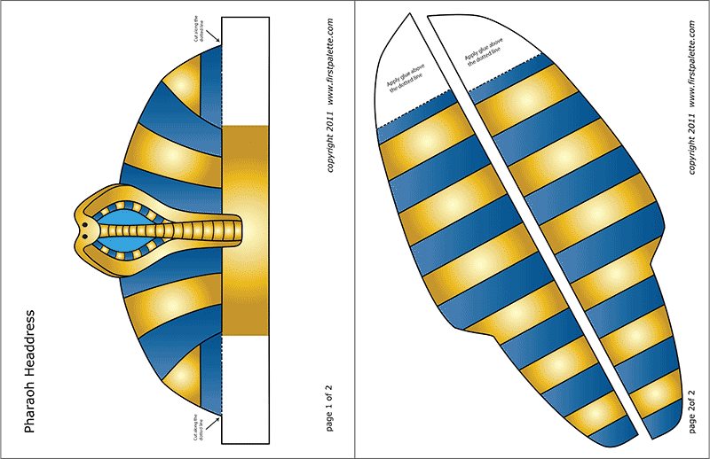 Pharaoh headdress templates free printable templates coloring pages