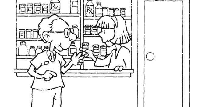 Document asset pharmacist coloring page kids work
