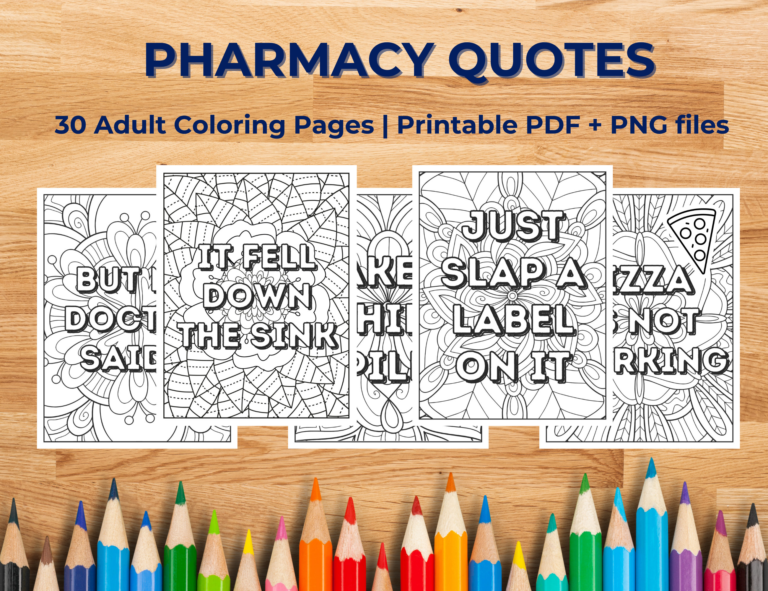Pharmacy quotes printable adult coloring pages instant download