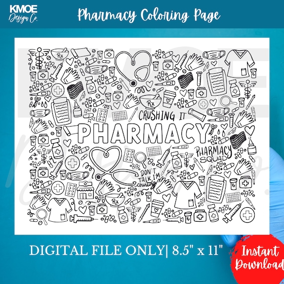 Pharmacy coloring pages pharmacy technician clipart coloring sheet pharmacist appreciation medical coloring medicine doodle pharmacy week