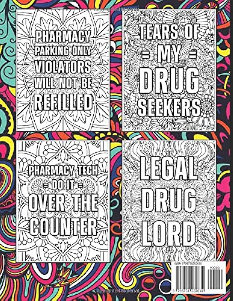 Pharmacy coloring book a snarky pharmacy life coloring book for pharmacy assistant technician students with stress relieving pharmacy designs pharmacy technician adult coloring book catlett vicki bãcker