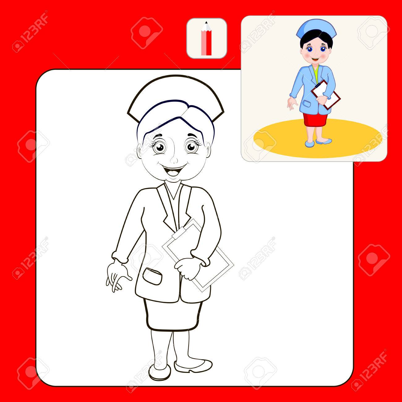 Coloring book or page cartoon illustration cartoon vector illustrationwoman pharmacist in a pharmacy on the isolated background health care isolated royalty free svg cliparts vectors and stock illustration image