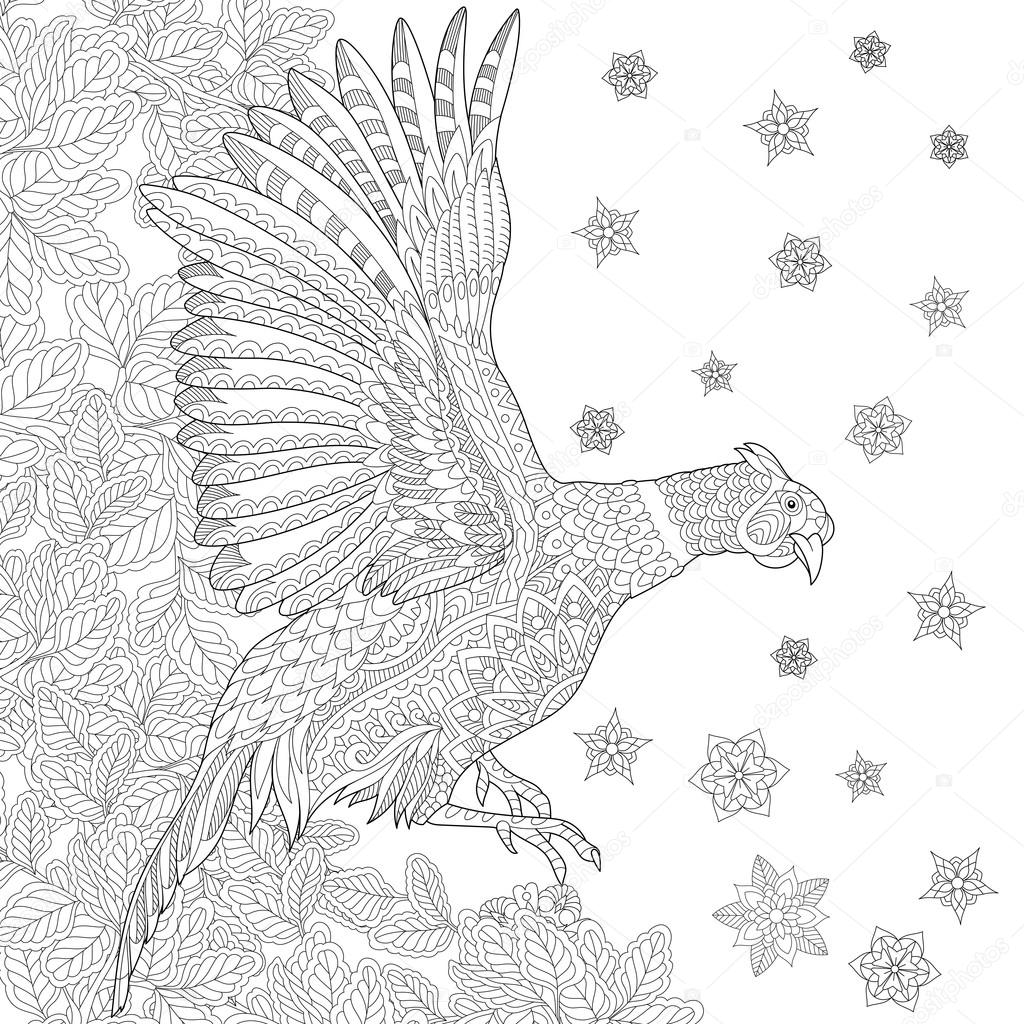 Zentangle stylized pheasant bird stock vector by sybirko