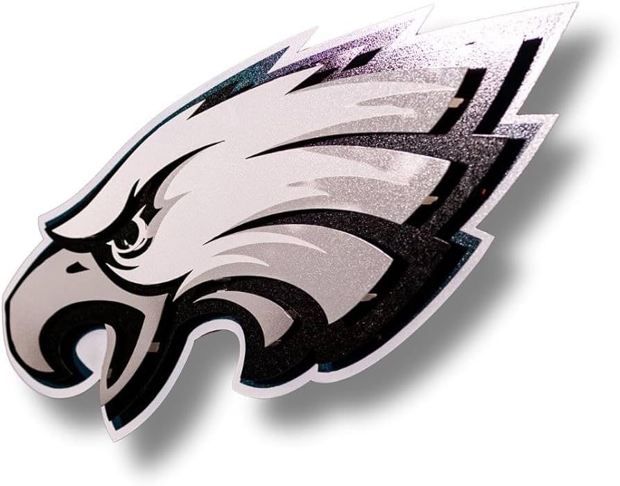 Hex head philadelphia eagles d vintage metal wall art hand painted and made in the usa sports outdoors