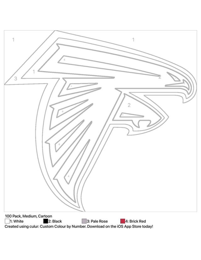 Printable color by number of the falcons logo great for the family rfalcons